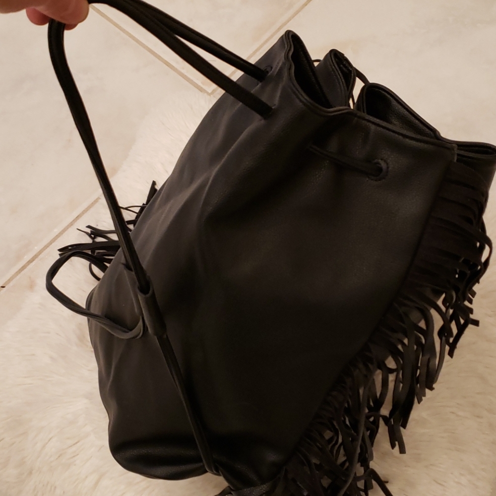 Victoria's Secret Black Fringed Backpack - Picture 4 of 5